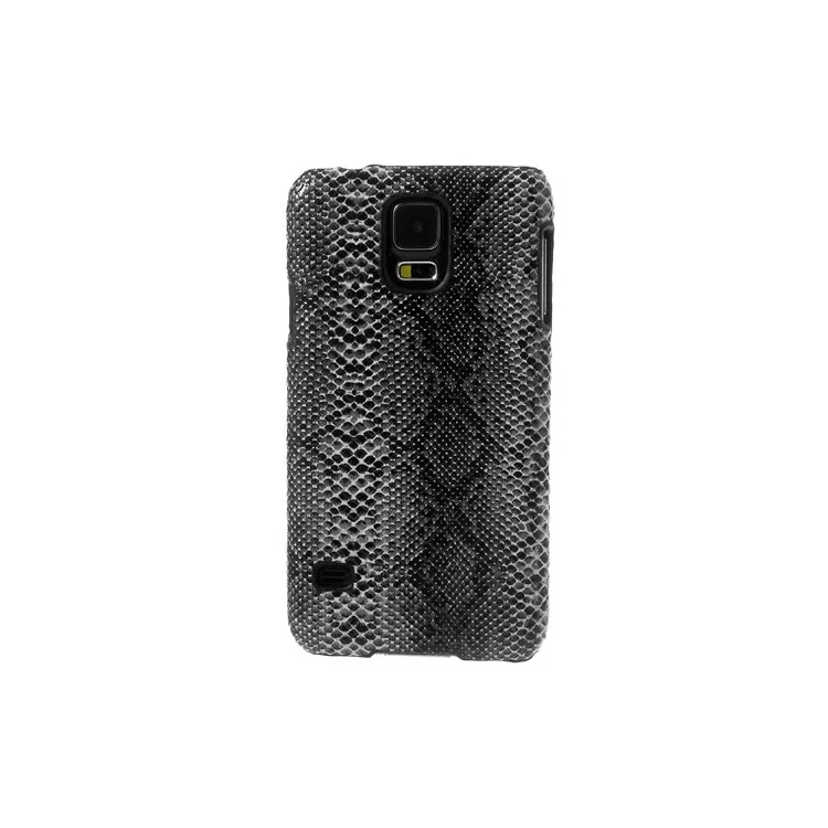 Snake Skin Leather Coated Hard Case for Samsung Galaxy S5 G900 - Black