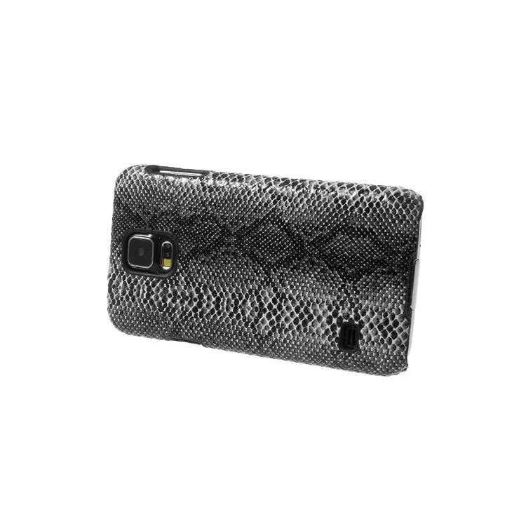 Snake Skin Leather Coated Hard Case for Samsung Galaxy S5 G900 - Black