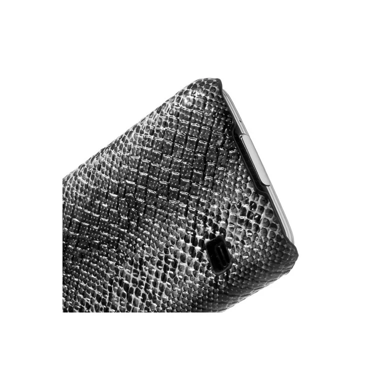 Snake Skin Leather Coated Hard Case for Samsung Galaxy S5 G900 - Black