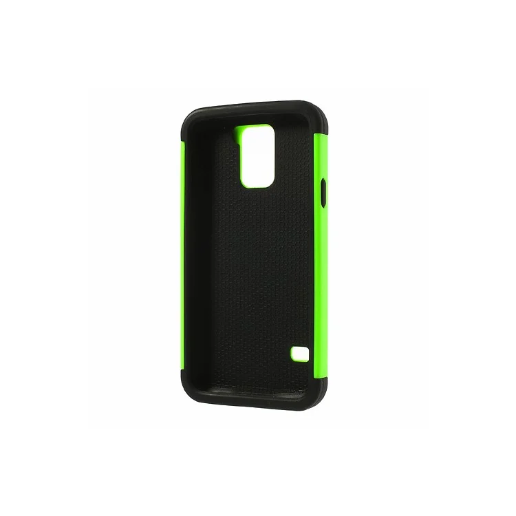 For Samsung Galaxy S5 G900 G900K G900M 2 in 1 Football Grain PC + Silicone Hybrid Shell - Green