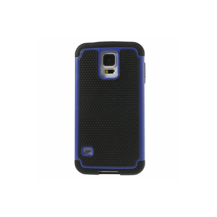 For Samsung Galaxy S5 G900 G900K G900M 2 in 1 Detachable Football Grain PC + Silicone Hybrid Case - Blue