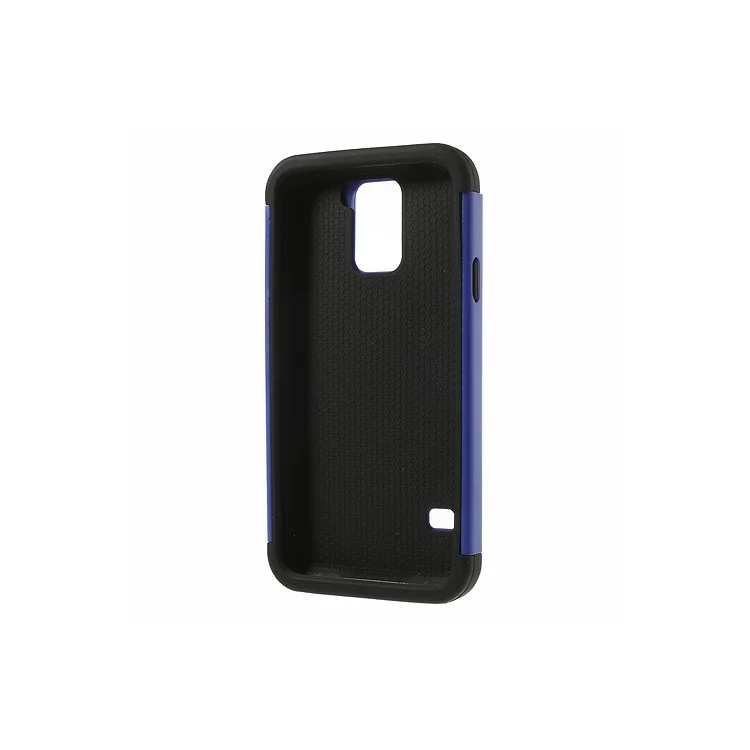 For Samsung Galaxy S5 G900 G900K G900M 2 in 1 Detachable Football Grain PC + Silicone Hybrid Case - Blue