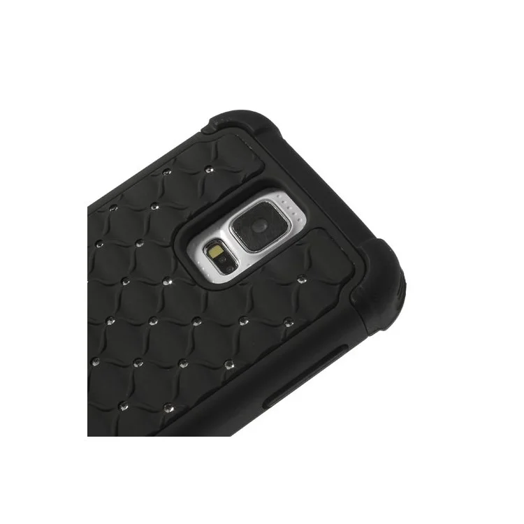 For Samsung Galaxy S5 G900 Rhinestone Starry Sky Design PC & Silicone Hybrid Case - Black