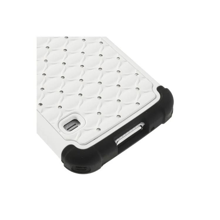 For Samsung Galaxy S5 G900 Rhinestone Starry Sky Design PC & Silicone Hybrid Case - White