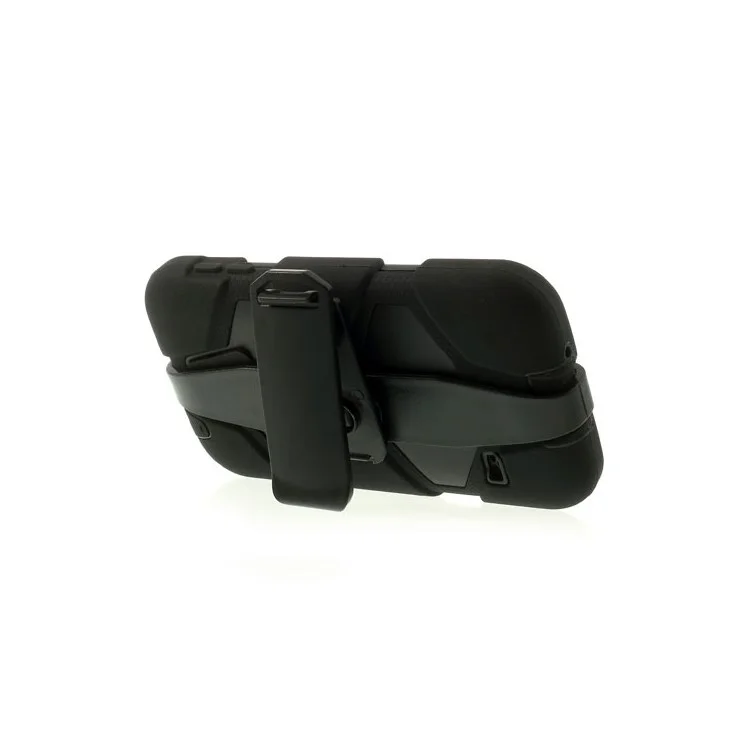 Black 3 in 1 Military Duty Silicone & PC Hybrid Case for Samsung Galaxy S5 G900 w/ Belt Clip