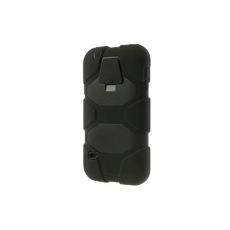 Black 3 in 1 Military Duty Silicone & PC Hybrid Case for Samsung Galaxy S5 G900 w/ Belt Clip