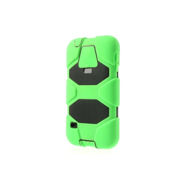 For Samsung Galaxy SV GS 5 3 in 1 Military Duty Silicone & PC Hybrid Case w/ Belt Clip - Green