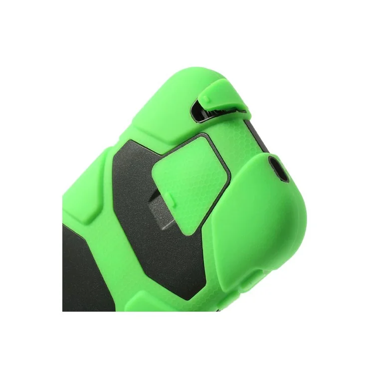 For Samsung Galaxy SV GS 5 3 in 1 Military Duty Silicone & PC Hybrid Case w/ Belt Clip - Green