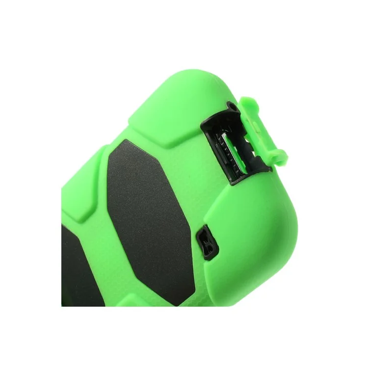 For Samsung Galaxy SV GS 5 3 in 1 Military Duty Silicone & PC Hybrid Case w/ Belt Clip - Green