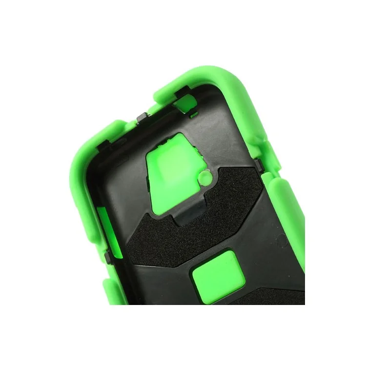 For Samsung Galaxy SV GS 5 3 in 1 Military Duty Silicone & PC Hybrid Case w/ Belt Clip - Green