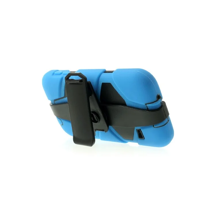 For Samsung Galaxy SV GS 5 3 in 1 Military Duty Silicone & PC Hybrid Cover w/ Belt Clip - Blue