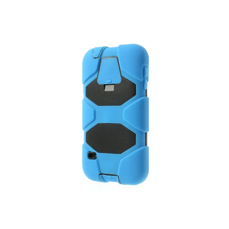 For Samsung Galaxy SV GS 5 3 in 1 Military Duty Silicone & PC Hybrid Cover w/ Belt Clip - Blue