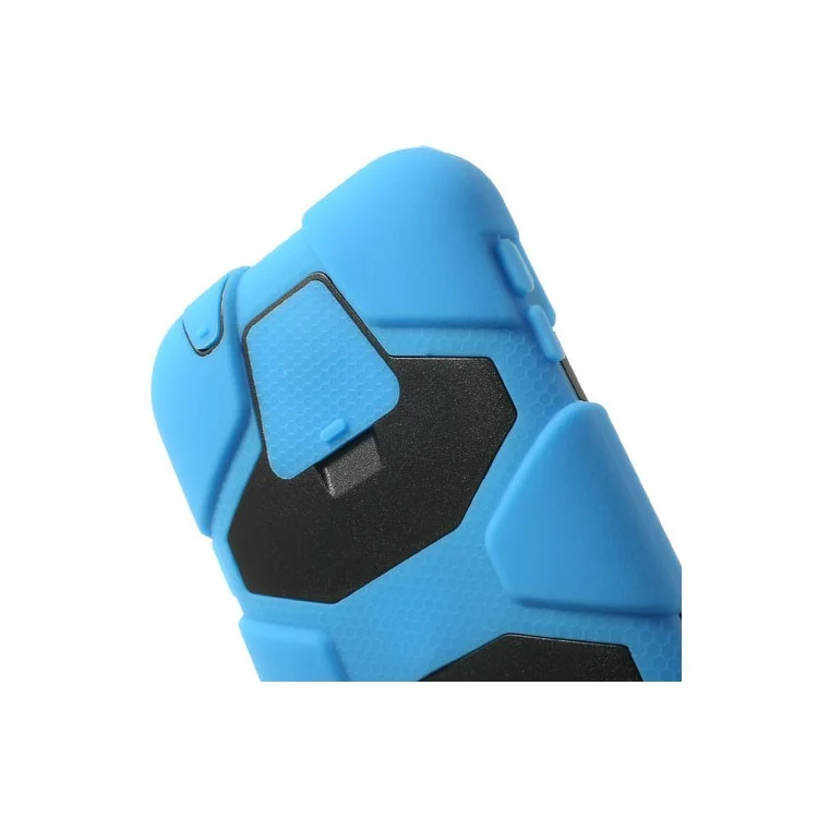 For Samsung Galaxy SV GS 5 3 in 1 Military Duty Silicone & PC Hybrid Cover w/ Belt Clip - Blue