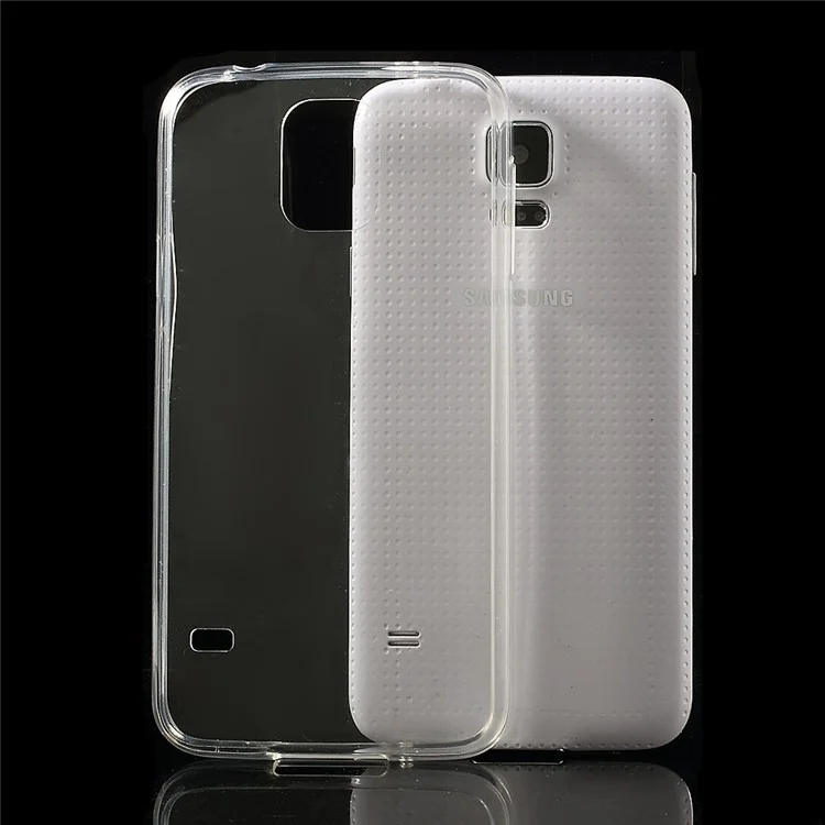 For Samsung Galaxy S5 G900 G900M Glossy Crystal Clear Acrylic + TPU Hybrid Case - Transparent