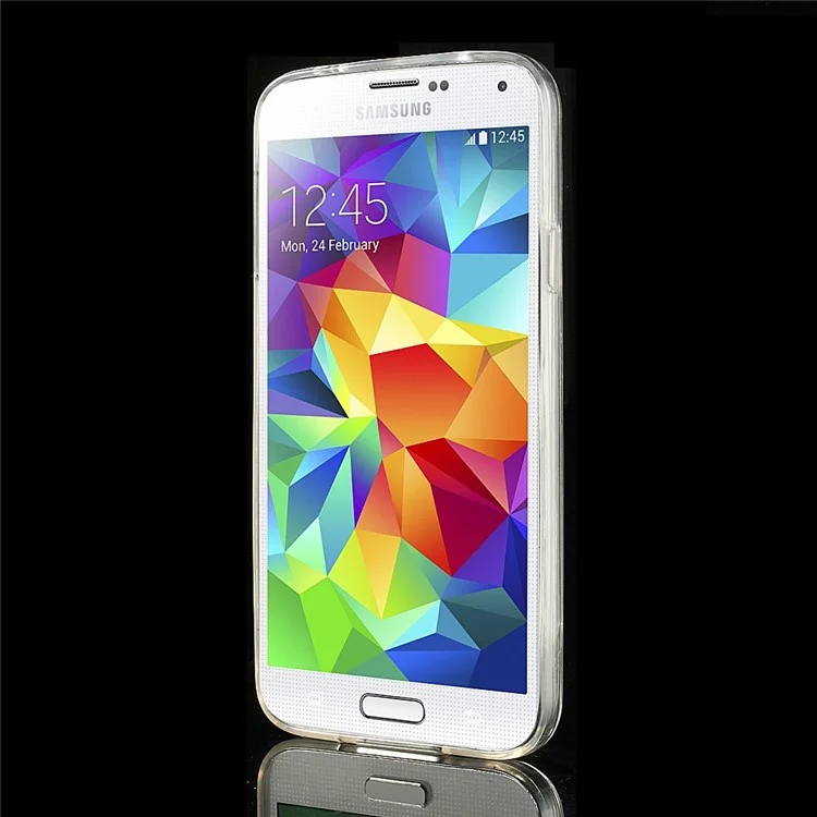 For Samsung Galaxy S5 G900 G900M Glossy Crystal Clear Acrylic + TPU Hybrid Case - Transparent
