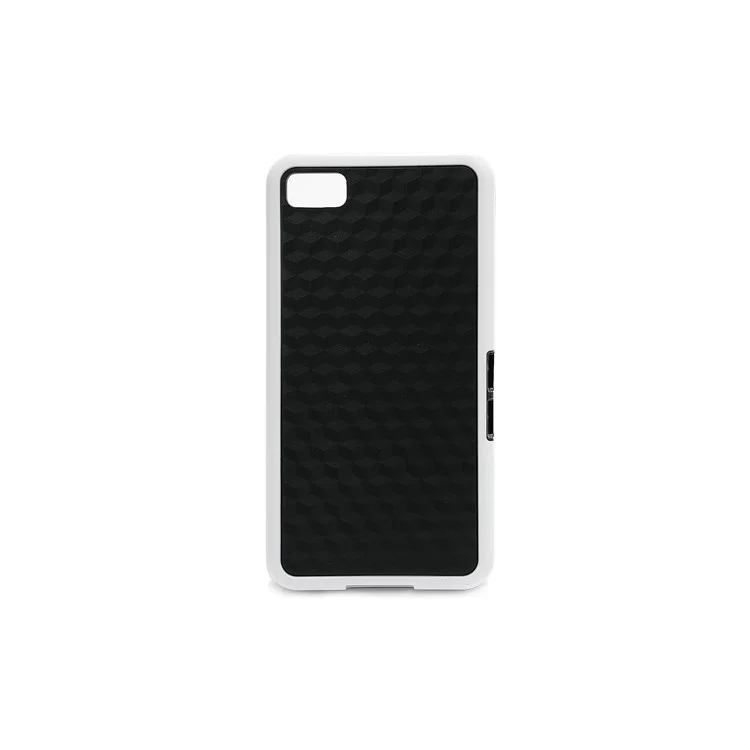 Cube Design TPU & Plastic Hybrid Case for BlackBerry Z10 BB 10 - Black / White