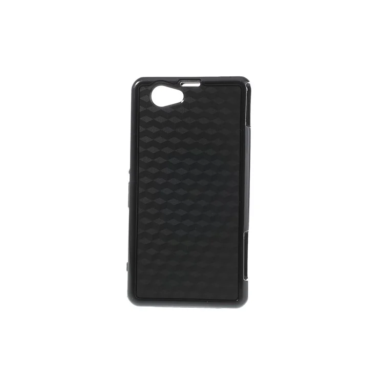3D Cube Plastic & TPU Hybrid Cover for Sony Xperia Z1 Mini Compact D5503 - Black