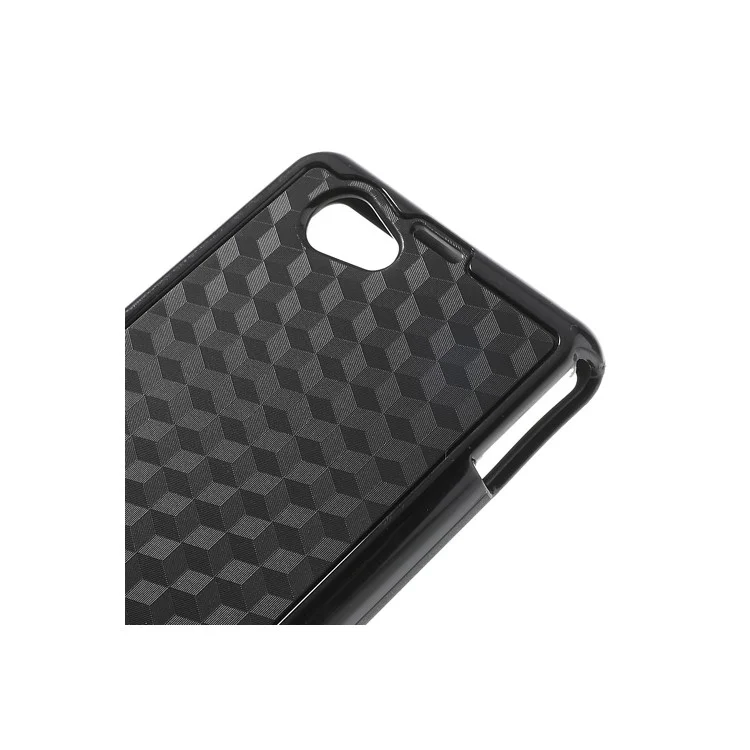 3D Cube Plastic & TPU Hybrid Cover for Sony Xperia Z1 Mini Compact D5503 - Black