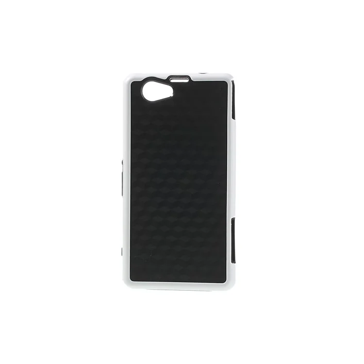 3D Cube Plastic & TPU Hybrid Cover for Sony Xperia Z1 Compact D5503 - Black / White