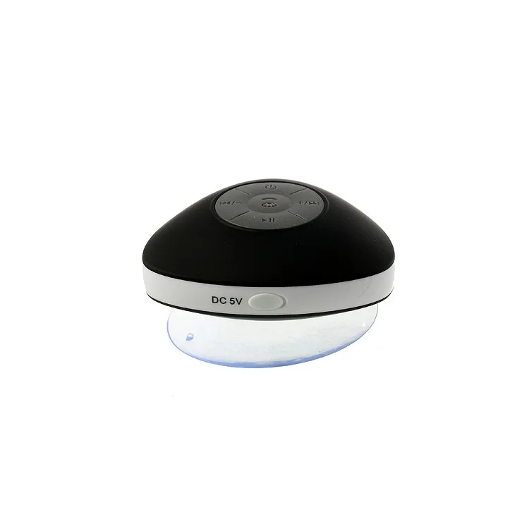 Mini Suction Cup Wireless Bluetooth Waterproof Speaker with MIC - Black