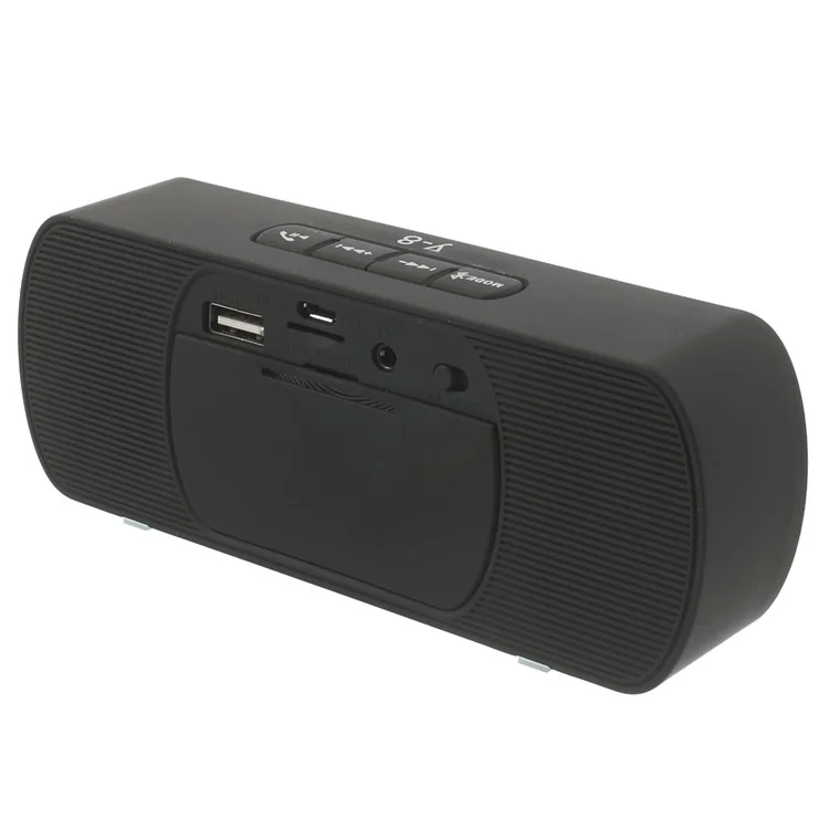 Black Y8 Portable Super Bass Bluetooth Speaker with MIC Support FM / U Disk / TF Card / AUX-input