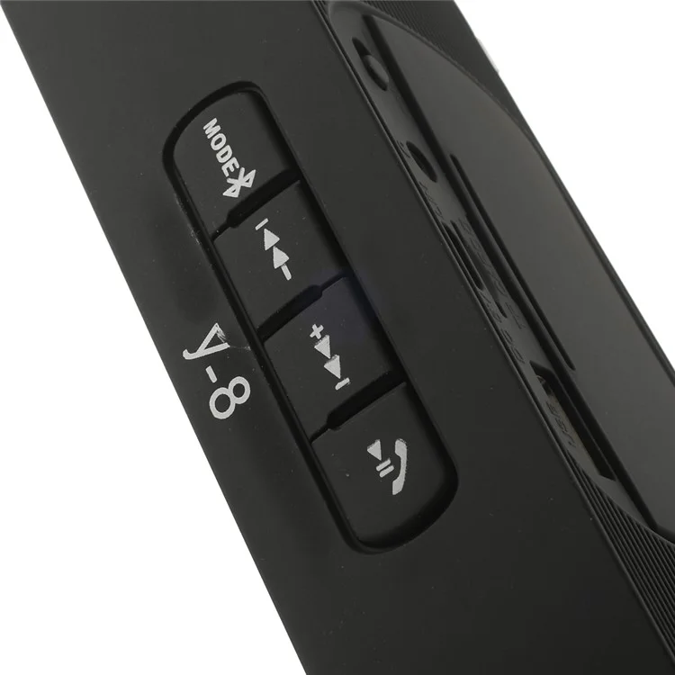 Black Y8 Portable Super Bass Bluetooth Speaker with MIC Support FM / U Disk / TF Card / AUX-input