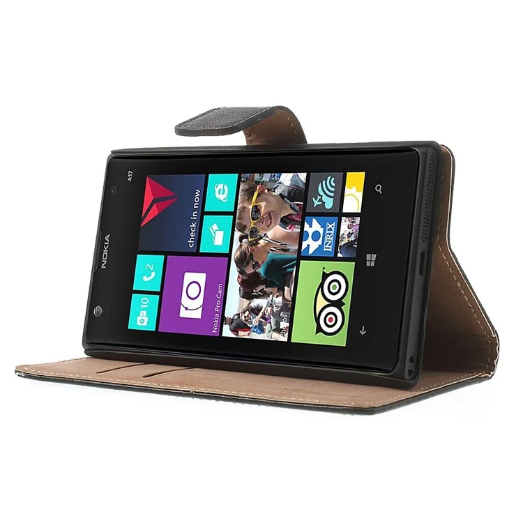 Split Genuine Leather Wallet Leather Case for NOKIA Lumia 1020 EOS 909 RM-876