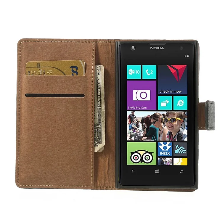 Split Genuine Leather Wallet Leather Case for NOKIA Lumia 1020 EOS 909 RM-876