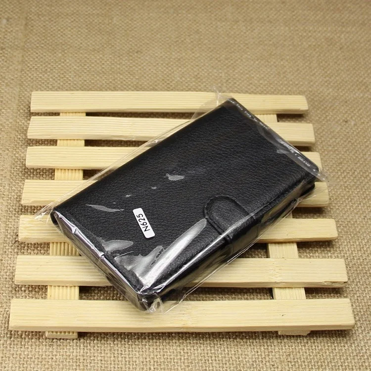 Litchi Grain Leather Stand Case w/ Wallet for Nokia Lumia 625 - Black