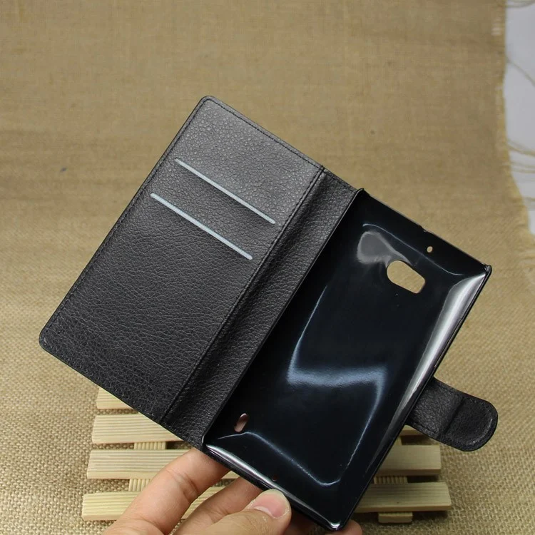 Litchi Grain Leather Wallet Case for Nokia Lumia 930 / Lumia Icon 929 - Black