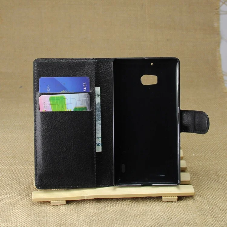 Litchi Grain Leather Wallet Case for Nokia Lumia 930 / Lumia Icon 929 - Black