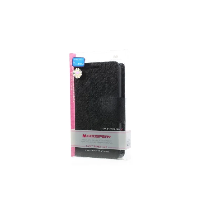 Mercury for Sony Xperia Z1 Compact D5503 Fancy Diary Leather Case Stand - Black