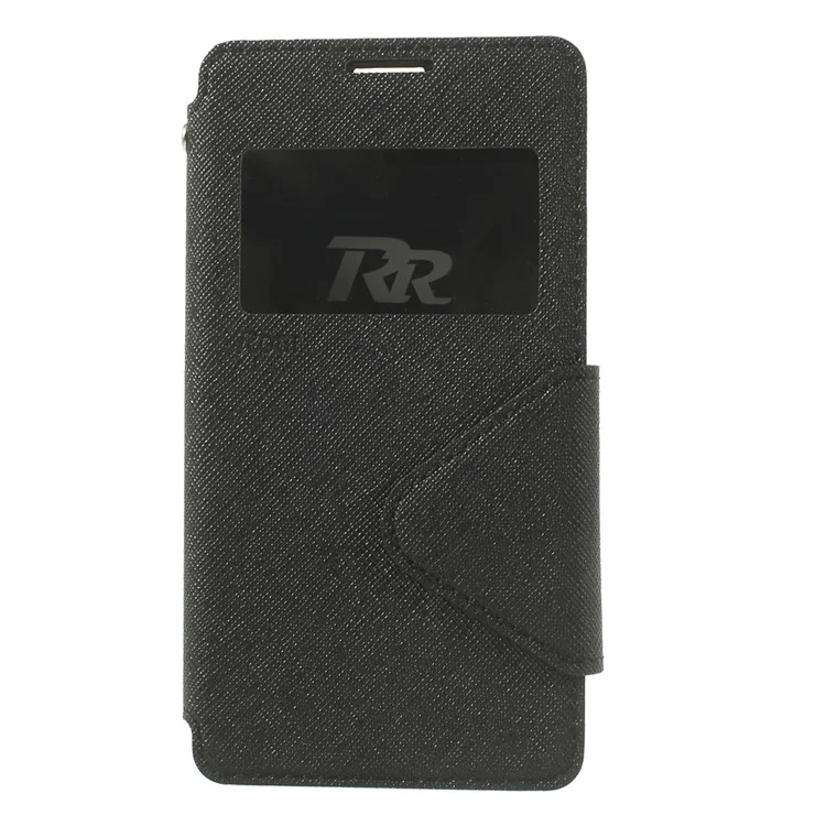 Roar Korea Diary View Window Stand Leather Case w/ Card Slot for Sony Xperia Z1 Compact D5503 - Black