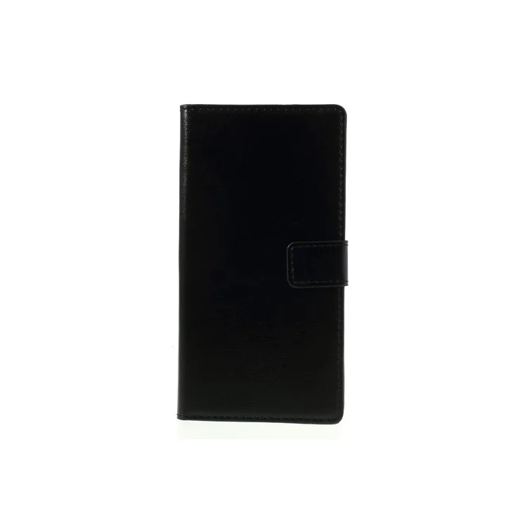 Crazy Horse for Sony Xperia Z2 D6502 D6503 D6543 Flip Leather Card Holder Case - Black