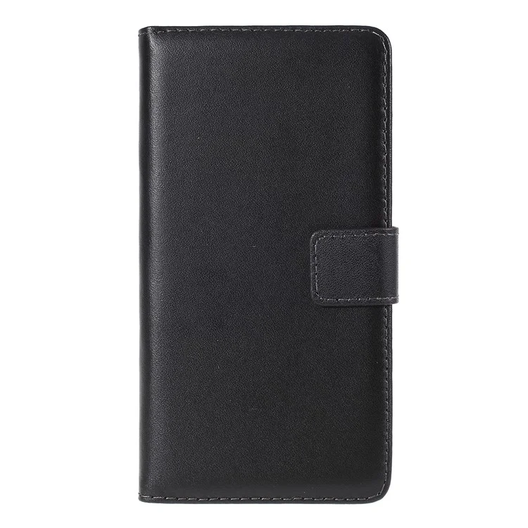 Genuine Split Leather Flip Case for Sony Xperia Z2 D6502 D6503 D6543 w/ Stand - Black