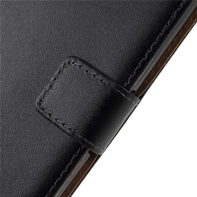 Genuine Split Leather Flip Case for Sony Xperia Z2 D6502 D6503 D6543 w/ Stand - Black