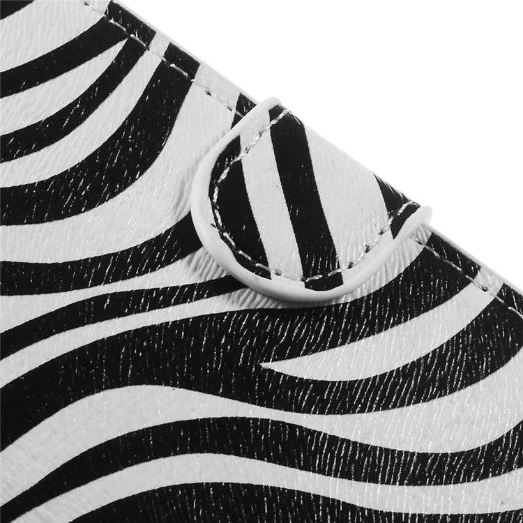 Zebra Stripes Leather Wallet Case w/ Stand for Samsung Galaxy S5 mini SM-G800