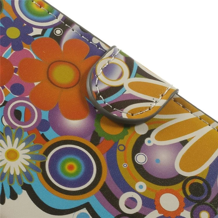 Colorized Flowers Wallet Leather Stand Case for Samsung Galaxy S5 mini SM-G800