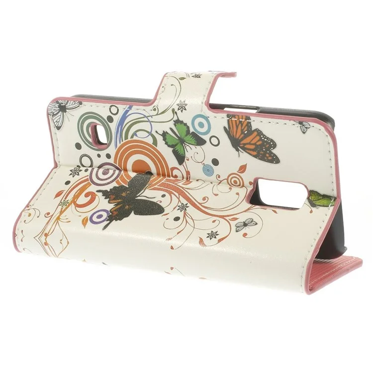 Butterfly Circles Stand Leather Card Holder Case for Samsung Galaxy S5 mini SM-G800