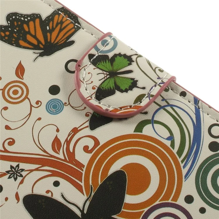 Butterfly Circles Stand Leather Card Holder Case for Samsung Galaxy S5 mini SM-G800