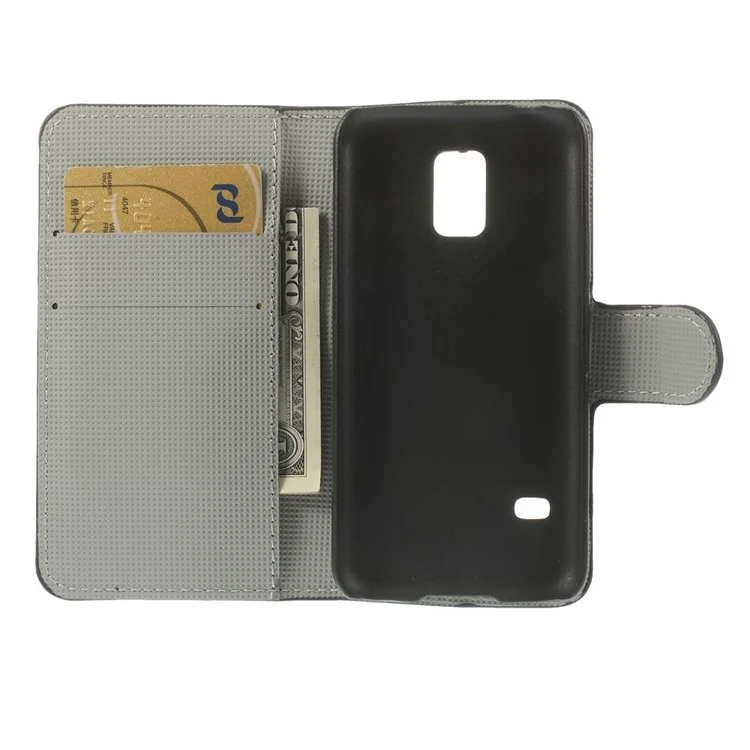 Butterfly Flowers Wallet Leather Magnetic Case w/ Stand for Samsung Galaxy S5 mini SM-G800