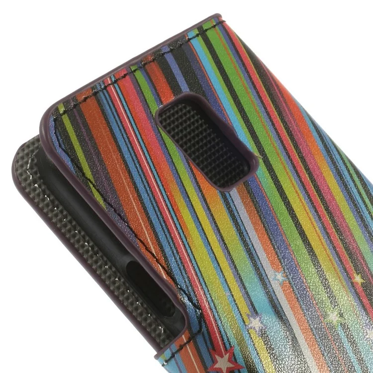Meteor Shower Wallet Leather Magnetic Cover w/ Stand for Samsung Galaxy S5 mini SM-G800