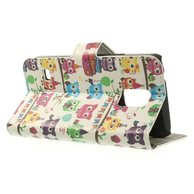 For Samsung Galaxy S5 mini SM-G800 Wallet Leather Stand Shell - Multiple Owls Pattern