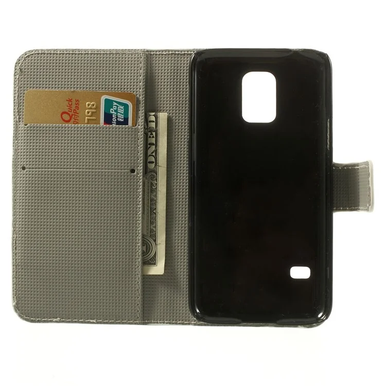 For Samsung Galaxy S5 mini SM-G800 Wallet Leather Stand Shell - Multiple Owls Pattern
