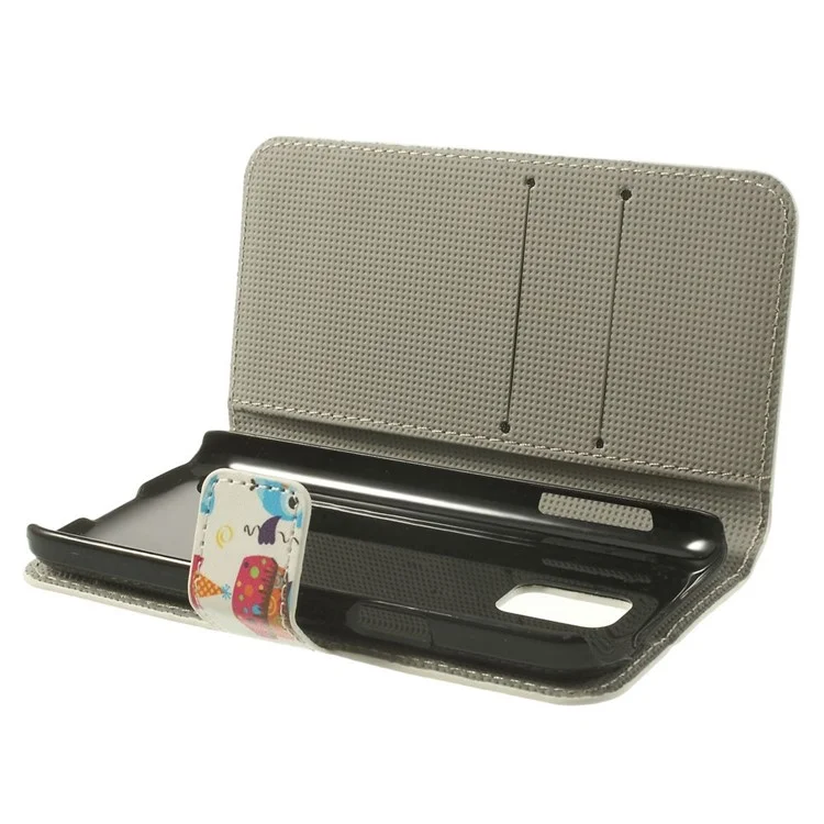 For Samsung Galaxy S5 mini SM-G800 Wallet Leather Stand Shell - Multiple Owls Pattern