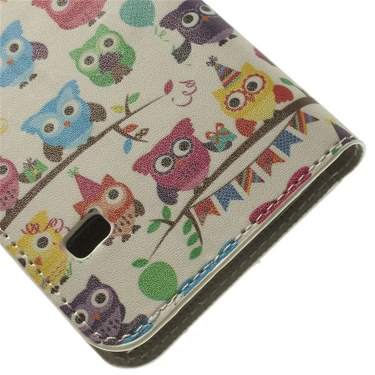 For Samsung Galaxy S5 mini SM-G800 Wallet Leather Stand Shell - Multiple Owls Pattern