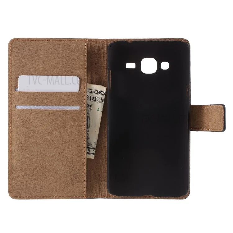 Genuine Split Leather Stand Case w/ Wallet for Samsung Galaxy S5 Mini G800