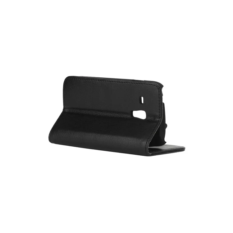 Litchi Leather Stand Case Diary Wallet for Samsung Galaxy S III / 3 Mini I8190 - Black