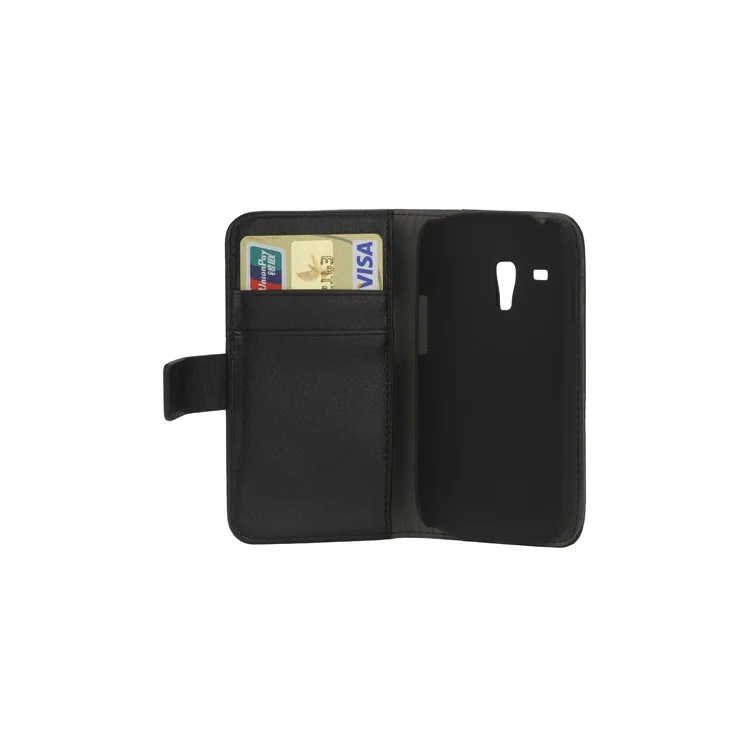 Litchi Leather Stand Case Diary Wallet for Samsung Galaxy S III / 3 Mini I8190 - Black
