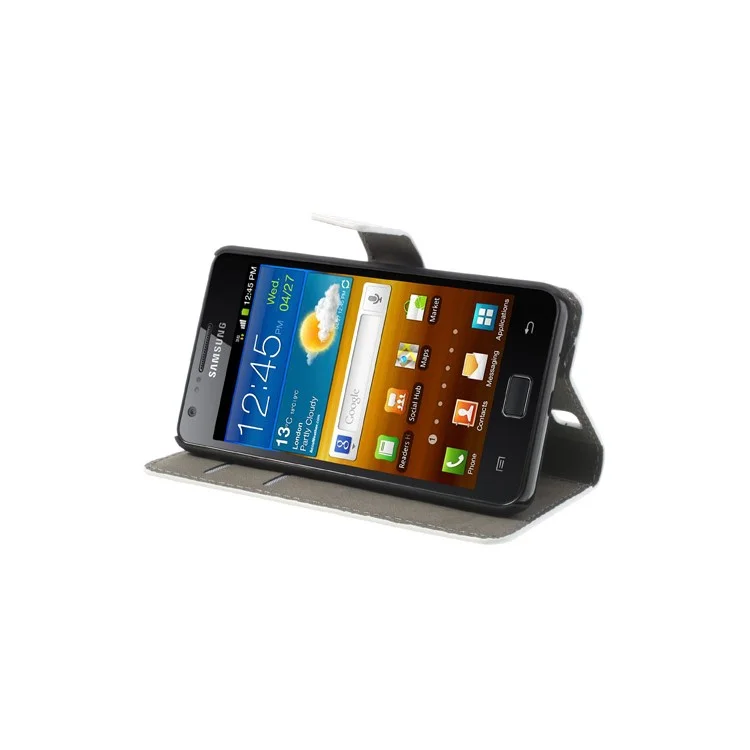 Cute Green Sleeping Owl Wallet Leather Cover Stand for Samsung I9100 Galaxy S II